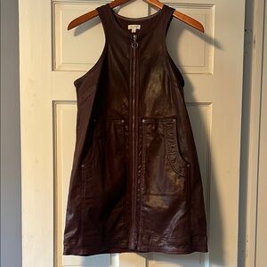 NWT - Pilcro - Women's Brown Leather Sleeveless Jacket - Small